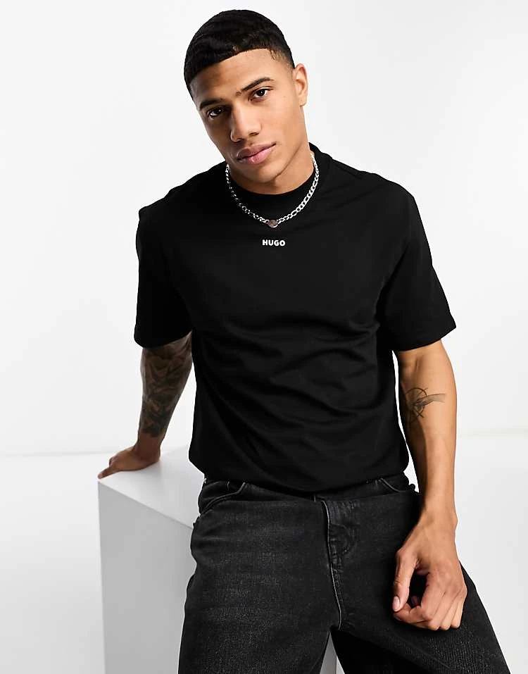 Hugo Red HUGO Dapolino Boyfriend Fit T-shirt In Black For Women 6 Hugo Red HUGO Dapolino Boyfriend Fit T-shirt In Black For Women - Image 4