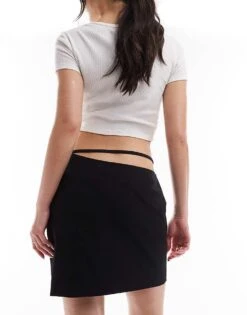 Hugo Red HUGO Ridara Mini Skirt In Black For Women -HUGO Sales 205421815 3