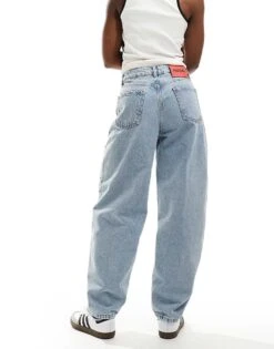 Hugo Red HUGO Gimine Tapered Jeans In Light Wash For Women Turquoise/aqua 10 Hugo Red HUGO Gimine Tapered Jeans In Light Wash For Women Turquoise/aqua -HUGO Sales 205422133 3