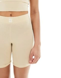 Hugo Red Hugo Bodywear Logo Suki Legging Short In Beige For Women -HUGO Sales 205682346 5