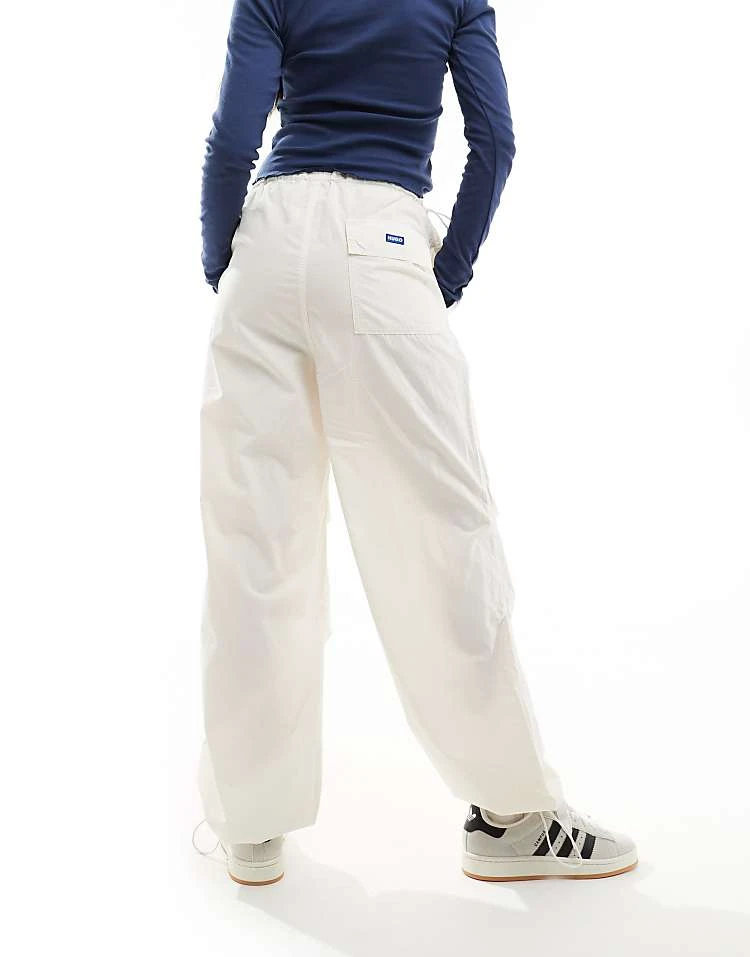 HUGO BLUE Parachute Trousers In White For Women Open White 6 HUGO BLUE Parachute Trousers In White For Women Open White - Image 4