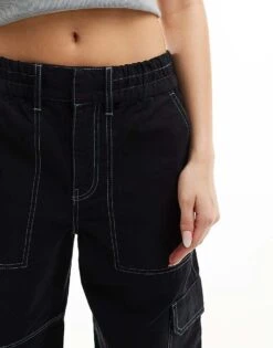 HUGO BLUE Wide Leg Utility Trousers In Black For Women -HUGO Sales 205860719 3