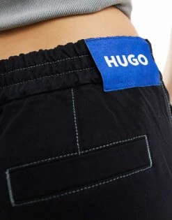 HUGO BLUE Wide Leg Utility Trousers In Black For Women -HUGO Sales 205860719 4
