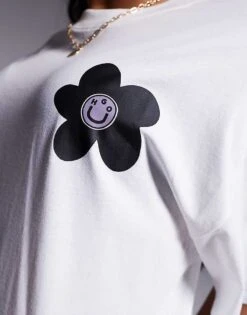 HUGO BLUE Oversized Tee With Graphic In White For Women 9 HUGO BLUE Oversized Tee With Graphic In White For Women -HUGO Sales 205861361 3