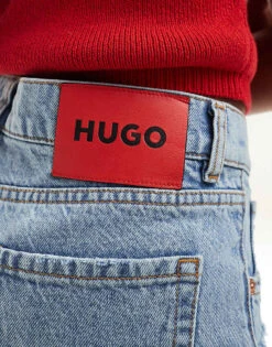 HUGO RED Denim Shorts In Light Wash For Women Light/pastel Blue -HUGO Sales 205933358 3
