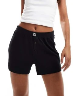 Hugo Red Hugo Bodywear Luna Shorts In Black For Women