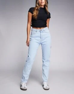 HUGO Blue Noe Mom Jeans In Light Blue For Women Turquoise/aqua 13 HUGO Blue Noe Mom Jeans In Light Blue For Women Turquoise/aqua -HUGO Sales 206773238 1 turquoiseaqua 1