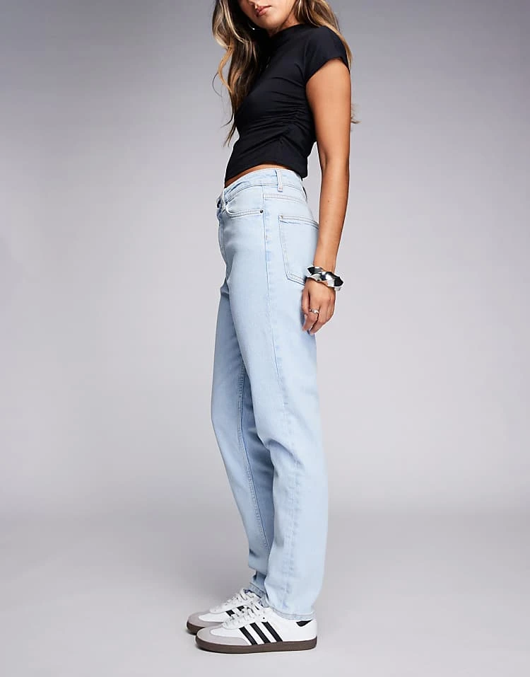 HUGO Blue Noe Mom Jeans In Light Blue For Women Turquoise/aqua 5 HUGO Blue Noe Mom Jeans In Light Blue For Women Turquoise/aqua - Image 3