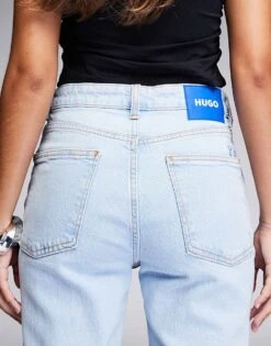HUGO Blue Noe Mom Jeans In Light Blue For Women Turquoise/aqua 11 HUGO Blue Noe Mom Jeans In Light Blue For Women Turquoise/aqua -HUGO Sales 206773238 4