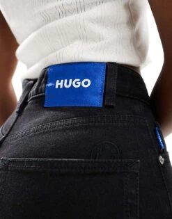 HUGO Blue Noe Mom Jeans In Black For Women -HUGO Sales 206773255 3