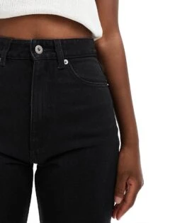 HUGO Blue Noe Mom Jeans In Black For Women -HUGO Sales 206773255 4