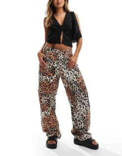 HUGO Red Wide Leg Trousers In Leopard Print For Women Open Miscellaneous -HUGO Sales 206773279 1 openmiscellaneous 1