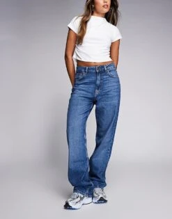 HUGO Blue Elyah Straight Leg Jeans In Mid Wash For Women Medium Blue -HUGO Sales 206773307 1 mediumblue 1