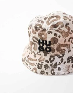 HUGO Red Bucket Hat In Leopard Print For Women Open Beige -HUGO Sales 206773412 2
