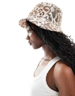 HUGO Red Bucket Hat In Leopard Print For Women Open Beige -HUGO Sales 206773412 3