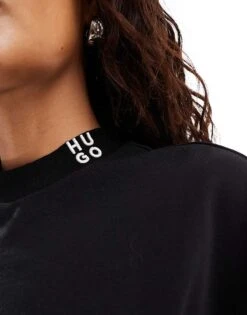 HUGO Red Boxy T-shirt In Black For Women 9 HUGO Red Boxy T-shirt In Black For Women -HUGO Sales 206773512 3