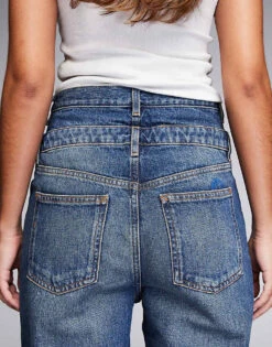 HUGO Blue Gisata Wide Leg Jeans In Vintage Wash For Women Navy -HUGO Sales 206773606 4