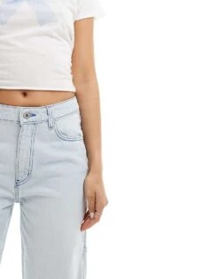 HUGO Blue Elyah Straight Leg Jeans In Light Wash For Women Light/pastel Blue -HUGO Sales 206773787 5