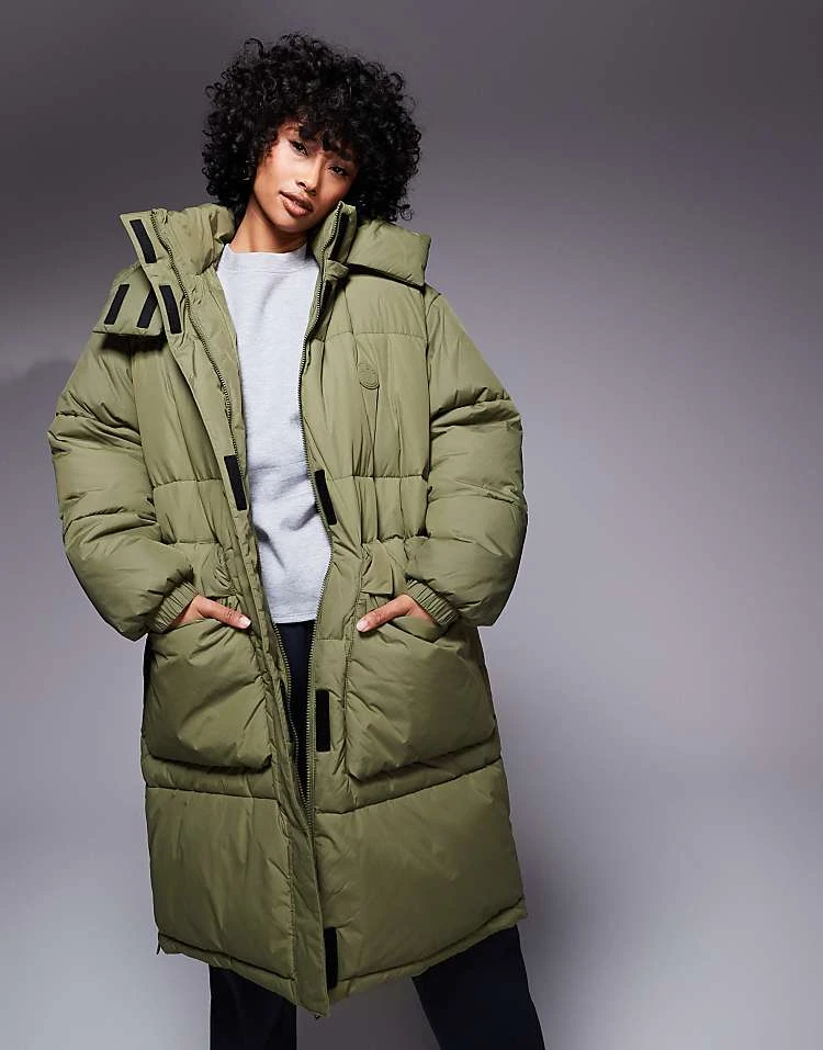 HUGO Blue Flavia Longline Puffer Jacket In Dark Green For Women 7 HUGO Blue Flavia Longline Puffer Jacket In Dark Green For Women - Image 5