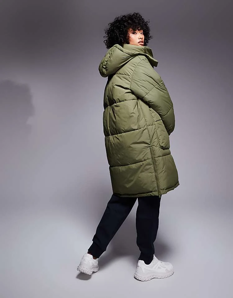 HUGO Blue Flavia Longline Puffer Jacket In Dark Green For Women 5 HUGO Blue Flavia Longline Puffer Jacket In Dark Green For Women - Image 3