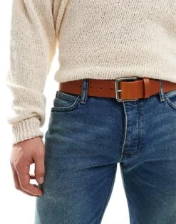 BOSS By Hugo Boss BOSS Joris Leather Belt In Medium Brown For Women