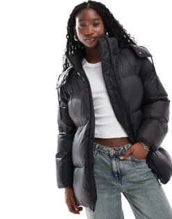 HUGO Red Falentina Longline Puffer Jacket With Logo Belt Detail For Women Black -HUGO Sales 206889349 1 black 1