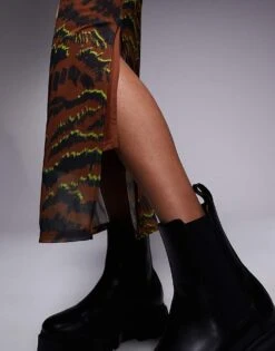 HUGO Red Nataris Maxi Skirt In Tiger Print For Women Multi -HUGO Sales 206889668 4