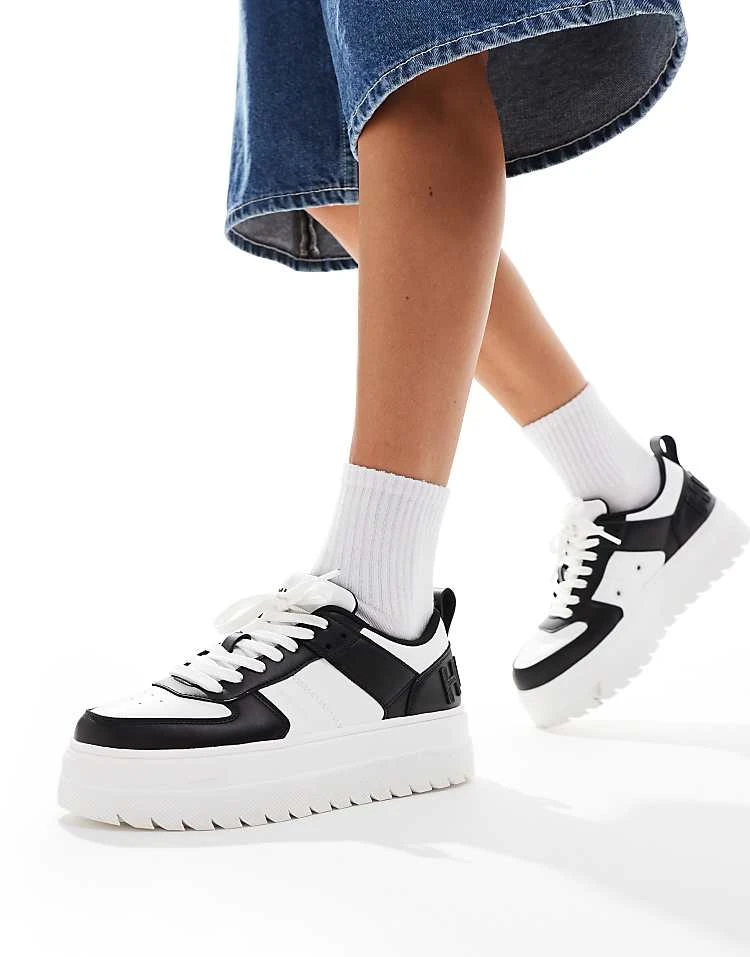 HUGO Red Lyssa Tenn Trainers In White And Black For Women 3 HUGO Red Lyssa Tenn Trainers In White And Black For Women