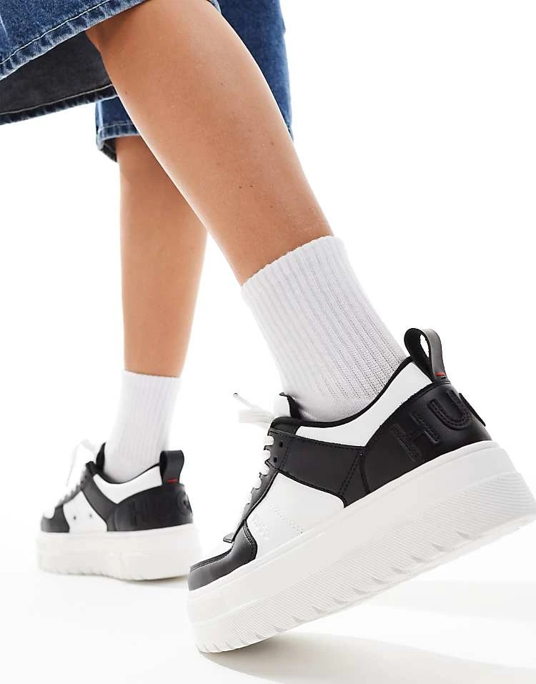 HUGO Red Lyssa Tenn Trainers In White And Black For Women 5 HUGO Red Lyssa Tenn Trainers In White And Black For Women - Image 3