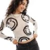 HUGO Blue Satta Knitted Jumper In White With All Over Logo Print For Women Multi 1 HUGO Blue Satta Knitted Jumper In White With All Over Logo Print For Women Multi -HUGO Sales 206889688 1 multi