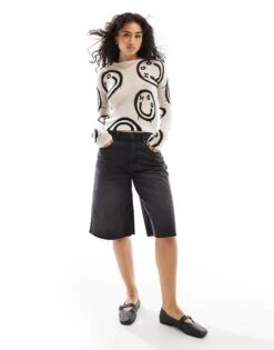 HUGO Blue Satta Knitted Jumper In White With All Over Logo Print For Women Multi -HUGO Sales 206889688 2