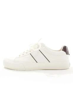 BOSS By Hugo Boss BOSS Aiden Plimsoll Trainers In White And Brown For Women 11 BOSS By Hugo Boss BOSS Aiden Plimsoll Trainers In White And Brown For Women -HUGO Sales 206889709 4
