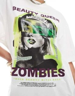 HUGO Red Dargex Oversized T-shirt In White With Poster Print For Women -HUGO Sales 206889880 3
