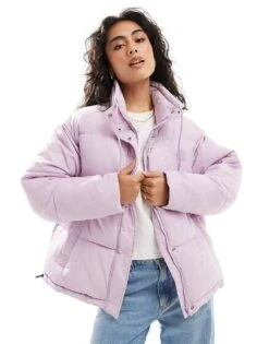 HUGO Blue Falena Puffer Jacket In Pink With All Over Print For Women Purple -HUGO Sales 206889903 1 purple 1