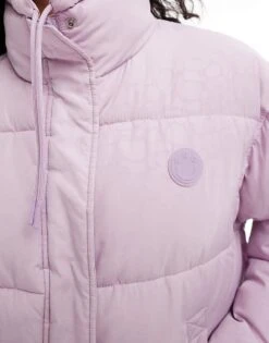 HUGO Blue Falena Puffer Jacket In Pink With All Over Print For Women Purple -HUGO Sales 206889903 3