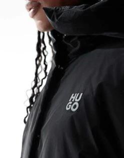 HUGO Red Florita Puffer Jacket In Black Shine For Women -HUGO Sales 206889919 4