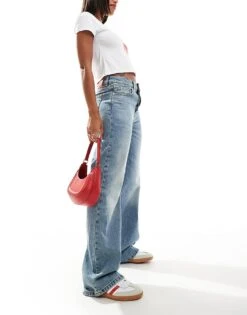 HUGO Red 937 Wide Leg Denim Jeans In Lightwash Blue For Women -HUGO Sales 206889943 3