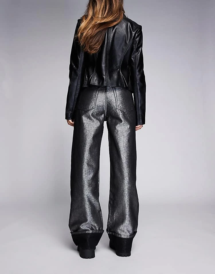 HUGO Red Gealana Wide Leg Denim Jeans In Silver For Women 4 HUGO Red Gealana Wide Leg Denim Jeans In Silver For Women - Image 2