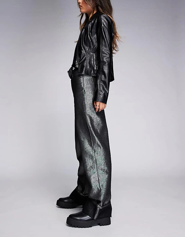 HUGO Red Gealana Wide Leg Denim Jeans In Silver For Women 5 HUGO Red Gealana Wide Leg Denim Jeans In Silver For Women - Image 3