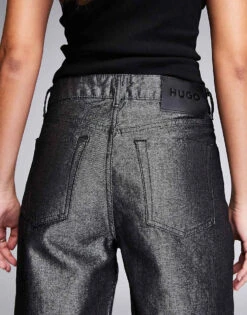 HUGO Red Gealana Wide Leg Denim Jeans In Silver For Women 11 HUGO Red Gealana Wide Leg Denim Jeans In Silver For Women -HUGO Sales 206889960 4