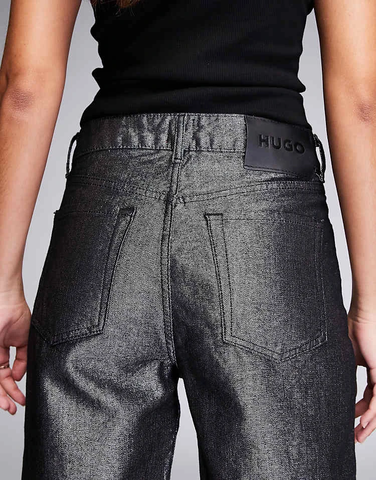 HUGO Red Gealana Wide Leg Denim Jeans In Silver For Women 6 HUGO Red Gealana Wide Leg Denim Jeans In Silver For Women - Image 4