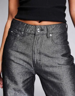 HUGO Red Gealana Wide Leg Denim Jeans In Silver For Women 12 HUGO Red Gealana Wide Leg Denim Jeans In Silver For Women -HUGO Sales 206889960 5