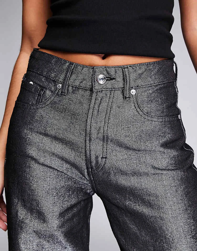 HUGO Red Gealana Wide Leg Denim Jeans In Silver For Women 7 HUGO Red Gealana Wide Leg Denim Jeans In Silver For Women - Image 5