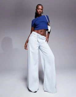 HUGO Red Delanor Cropped Baby T-shirt In Dark Blue For Women -HUGO Sales 206890010 3