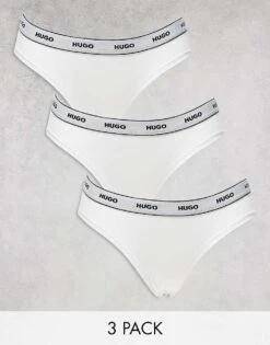 Hugo Red HUGO Bodywear 3 Pack Briefs In White With Logo Waistband For Women -HUGO Sales 206890300 1 white 1