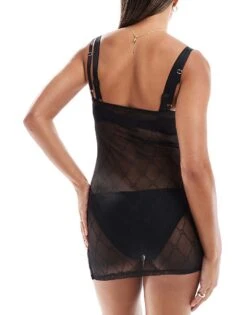 Hugo Red HUGO Bodywear Olea Lace Nighty In Black For Women -HUGO Sales 206890350 2