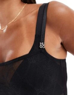 Hugo Red HUGO Bodywear Olea Lace Nighty In Black For Women -HUGO Sales 206890350 4