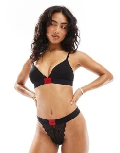 Hugo Red HUGO Bodywear Red Label Lace Thong In Black For Women -HUGO Sales 206890389 1 black 1