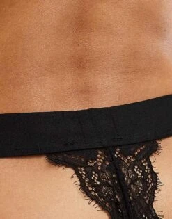 Hugo Red HUGO Bodywear Red Label Lace Thong In Black For Women -HUGO Sales 206890389 4