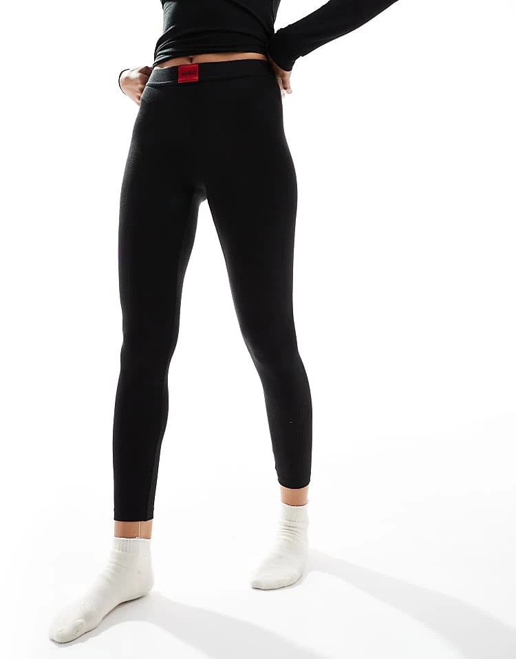 Hugo Red HUGO Bodywear Co-ord Thermal Leggings In Black For Women 4 Hugo Red HUGO Bodywear Co-ord Thermal Leggings In Black For Women - Image 2